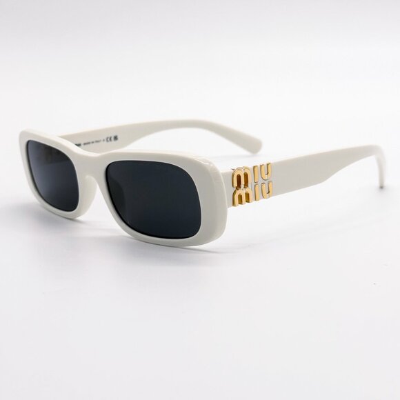 NEW MIU MIU MU08ZS 1425S0 WOMEN SUNGLASSES SMU 08Z 1425S0 WHITE EYEWEAR - Picture 7 of 10